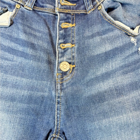 Enjean High Rise 5 Button Skinny Women's Distressed Blue Jeans - Picture 12 of 12